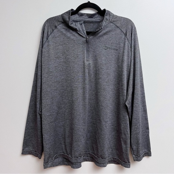 Men’s Tesla Dark Grey Quarter Zip Long Sleeve Pullover Mens 2XL - Picture 1 of 6